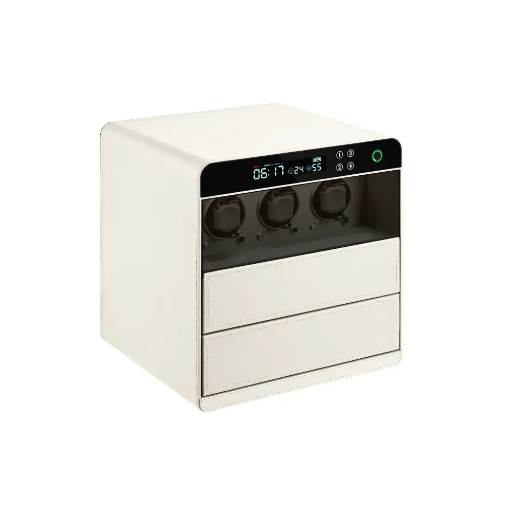 Lusano Legacy Watch Winder Leather Drawer Safe (3 Watches)
