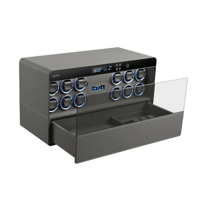Lusano Legacy Watch Winder Leather Drawer Safe (12 Watches)